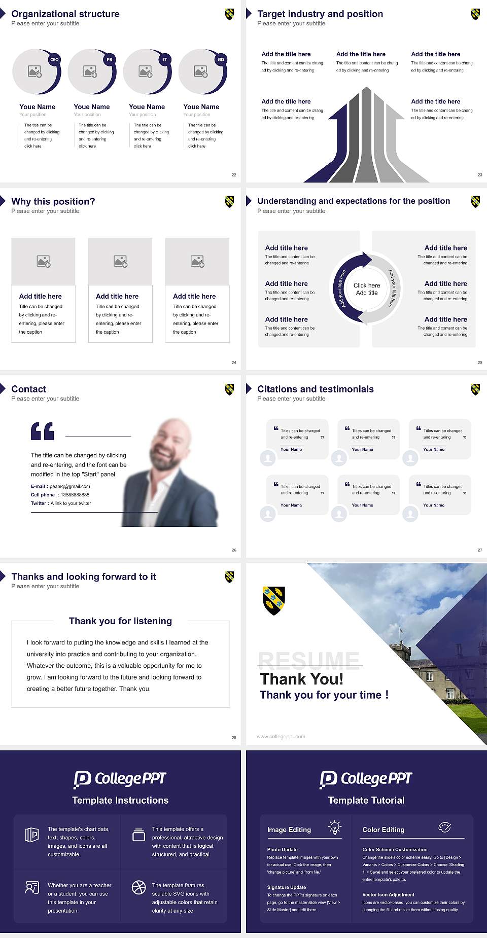 University of Wales Trinity Saint David Resume PPT Template4:3 ratio PPT effect preview image4
