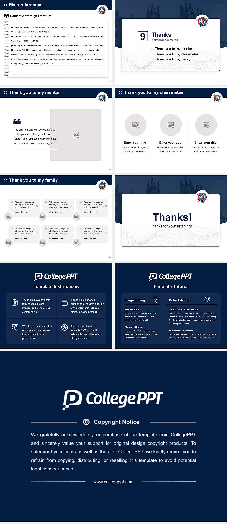 University of Edinburgh Graduation Thesis Defense PPT Template4:3 ratio PPT effect preview image7