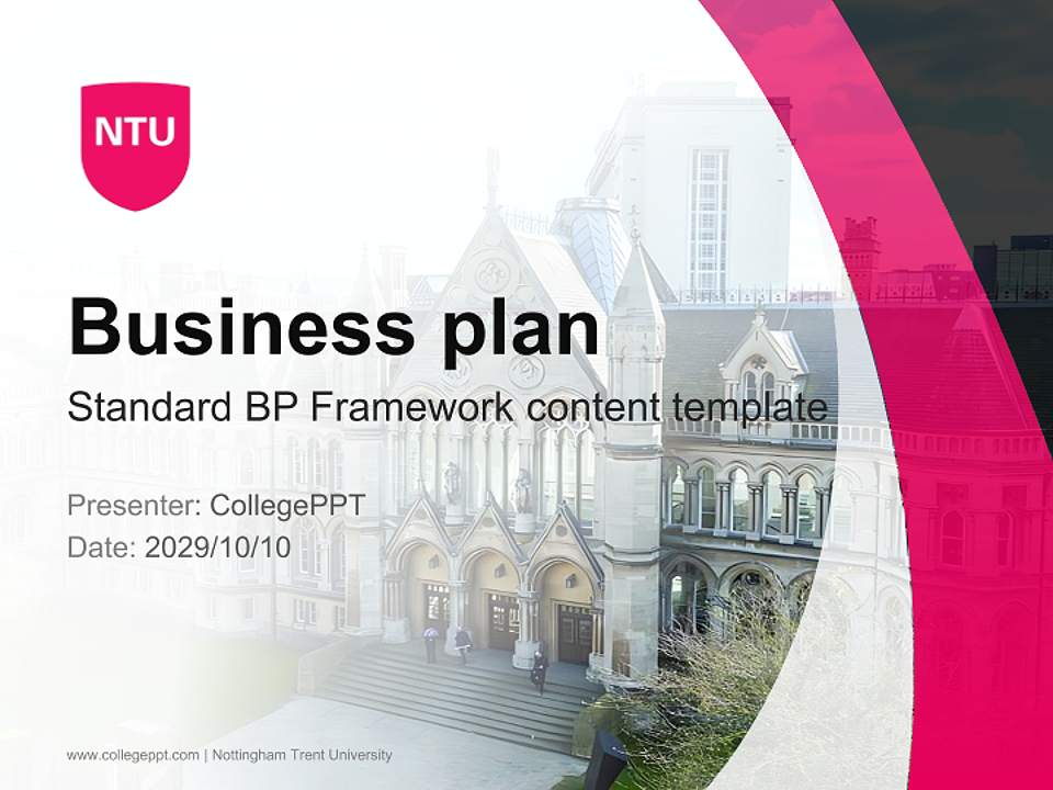 Nottingham Trent University Competition/Entrepreneurship Contest PPT Template4:3 ratio PPT effect preview image9