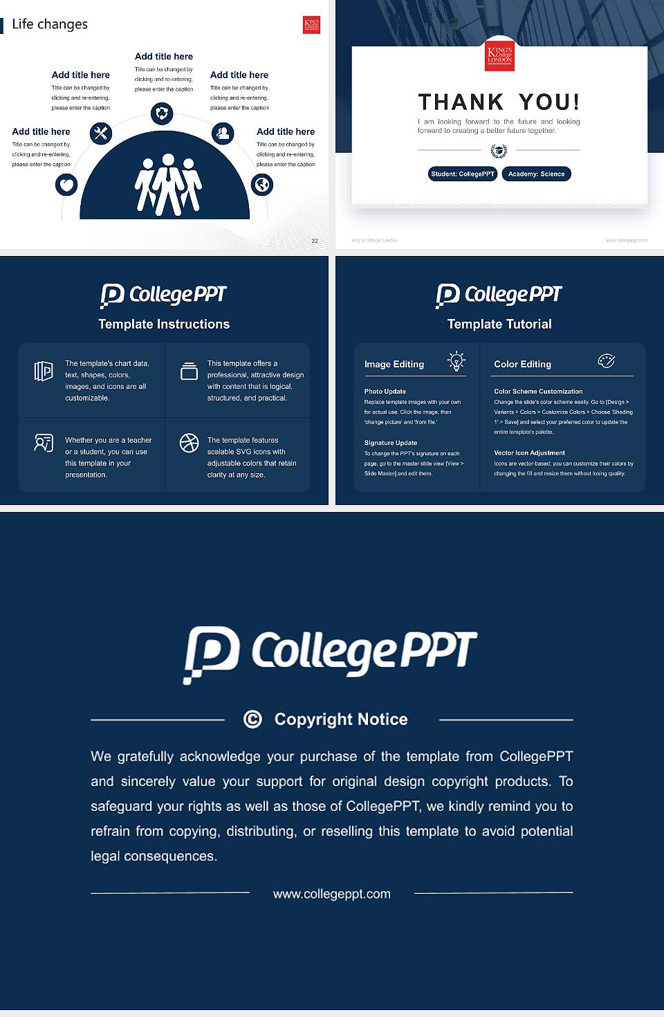King’s College London National Scholarship Defense PPT Template4:3 ratio PPT effect preview image4