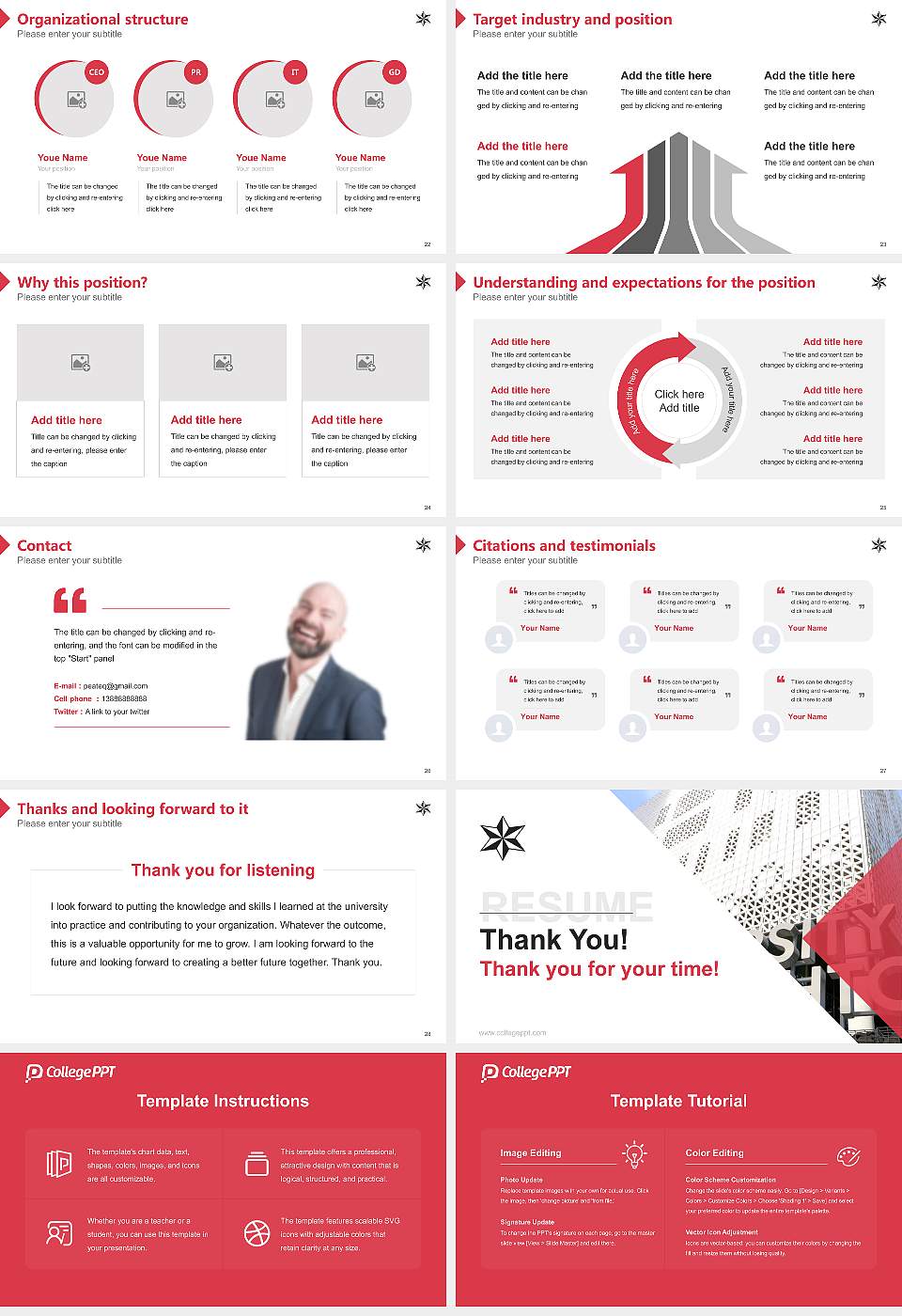 University of Brighton Resume PPT Template16:9 ratio PPT effect preview image4