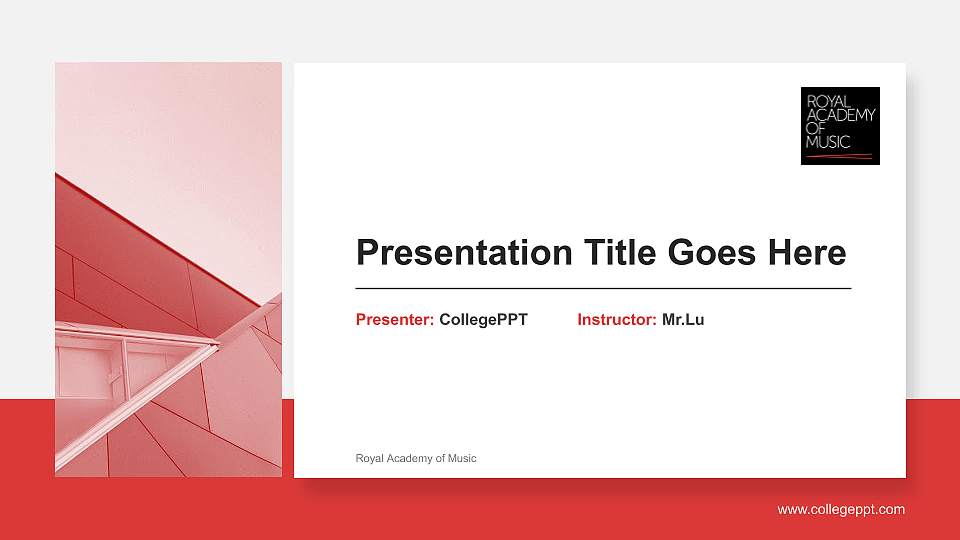 Royal Academy of Music General Purpose PPT Template16:9 ratio PPT effect preview image