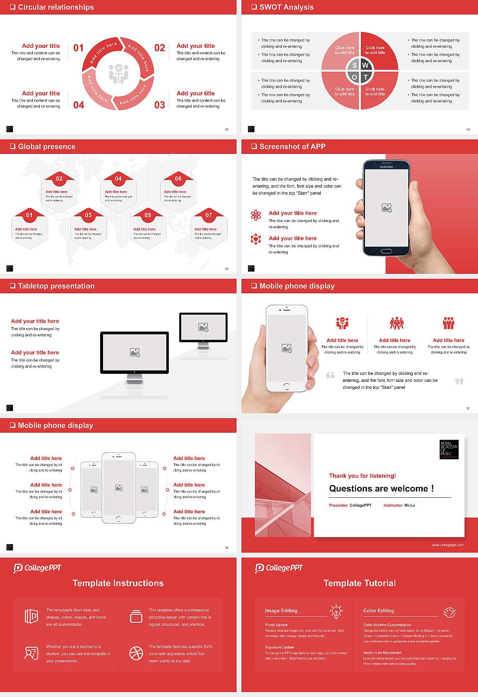 Royal Academy of Music General Purpose PPT Template16:9 ratio PPT effect preview image5