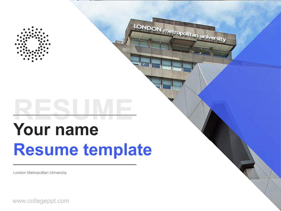 London Metropolitan University Resume PPT Template4:3 ratio PPT effect preview image5