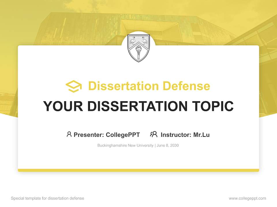 Buckinghamshire New University Graduation Thesis Defense PPT Template4:3 ratio PPT effect preview image7
