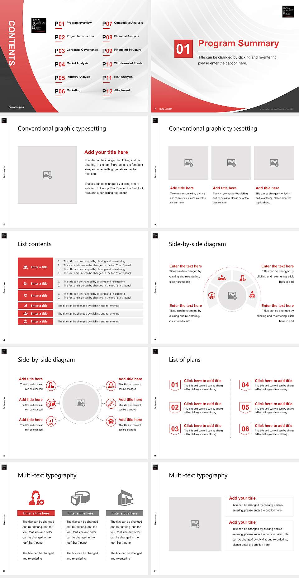Royal Academy of Music Competition/Entrepreneurship Contest PPT Template4:3 ratio PPT effect preview image2