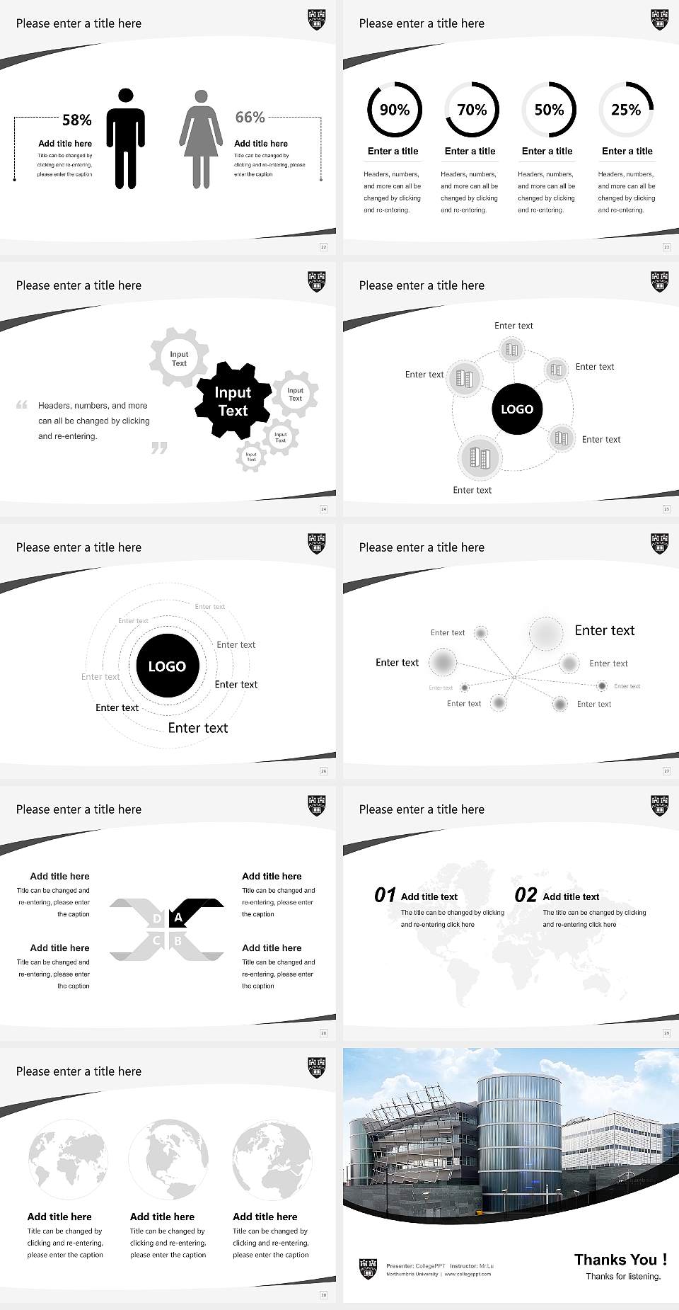 Northumbria University Course/Courseware Creation PPT Template4:3 ratio PPT effect preview image4