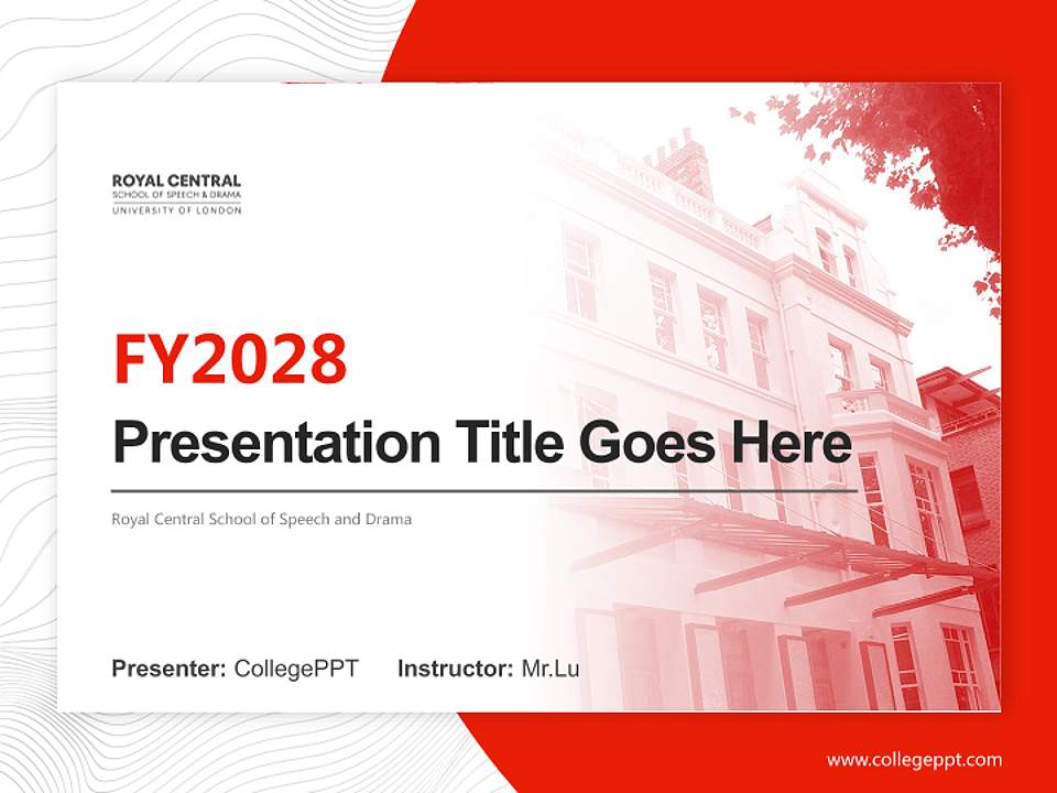 Royal Central School of Speech and Drama Academic Presentation/Research Findings Report PPT Template4:3 ratio PPT effect preview image5