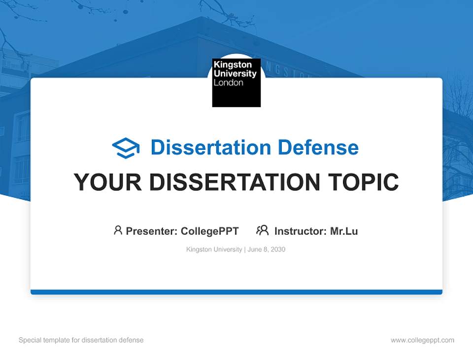 Kingston University Graduation Thesis Defense PPT Template4:3 ratio PPT effect preview image7
