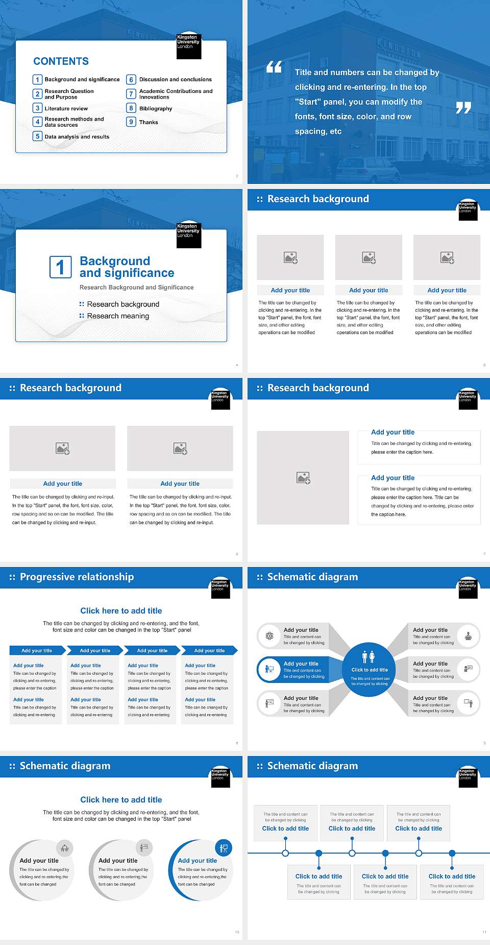 Kingston University Graduation Thesis Defense PPT Template4:3 ratio PPT effect preview image2