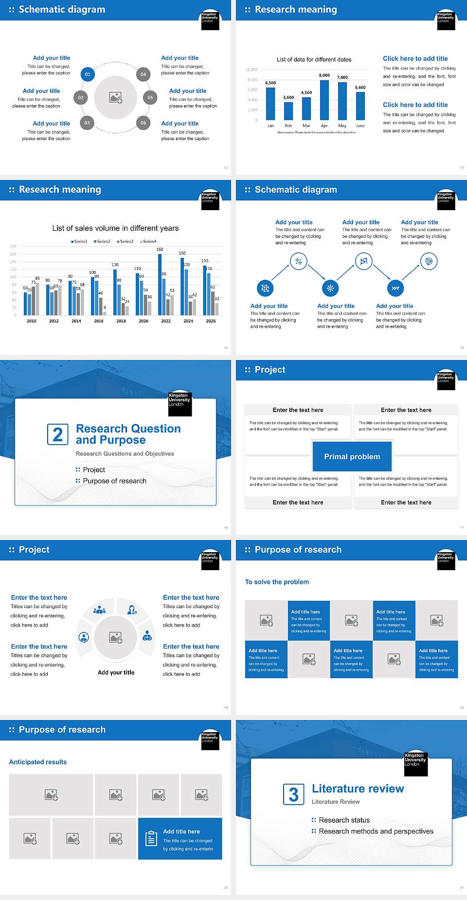Kingston University Graduation Thesis Defense PPT Template4:3 ratio PPT effect preview image3