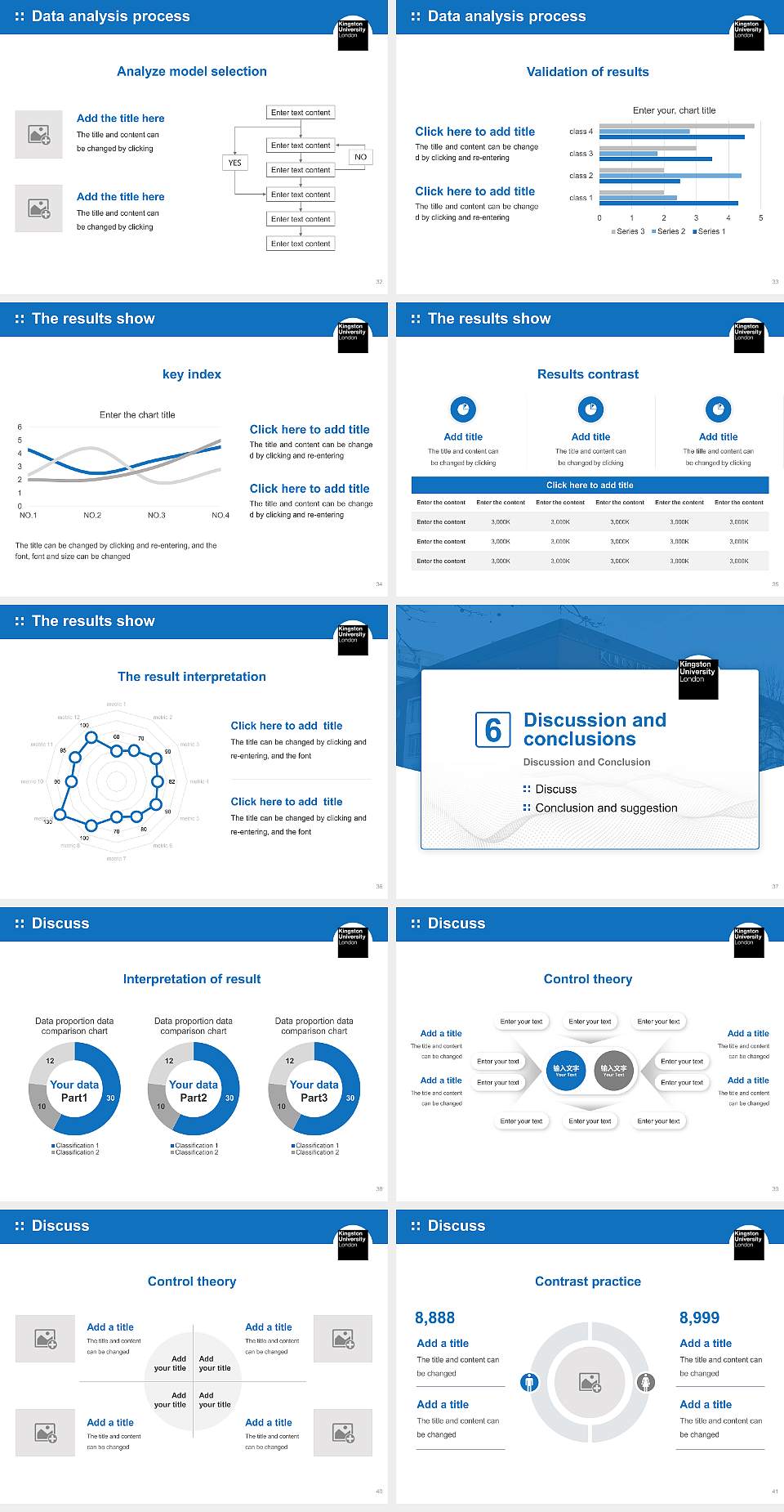 Kingston University Graduation Thesis Defense PPT Template4:3 ratio PPT effect preview image5