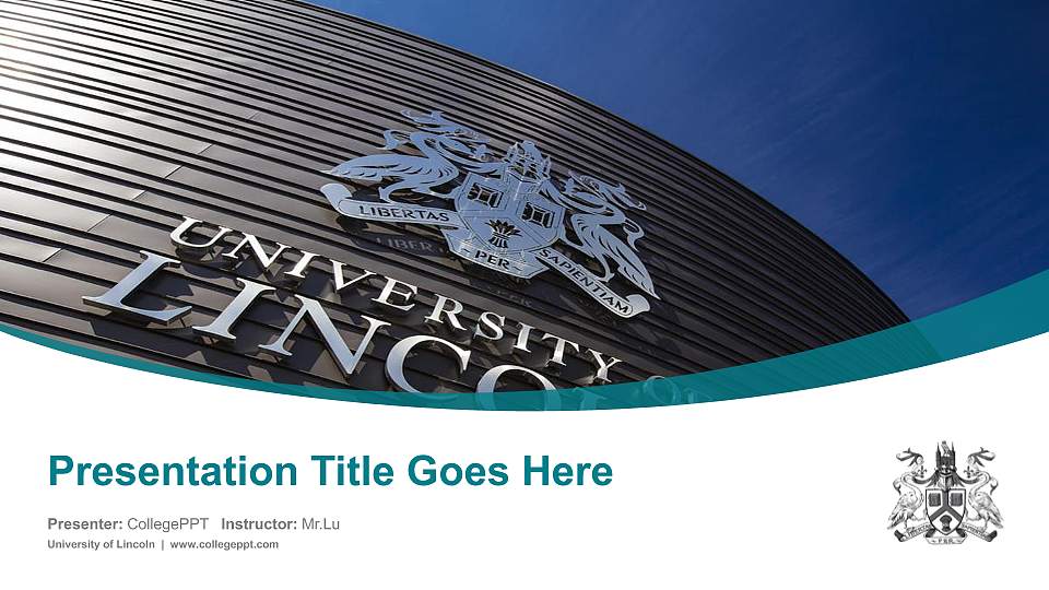 University of Lincoln Course/Courseware Creation PPT Template16:9 ratio PPT effect preview image