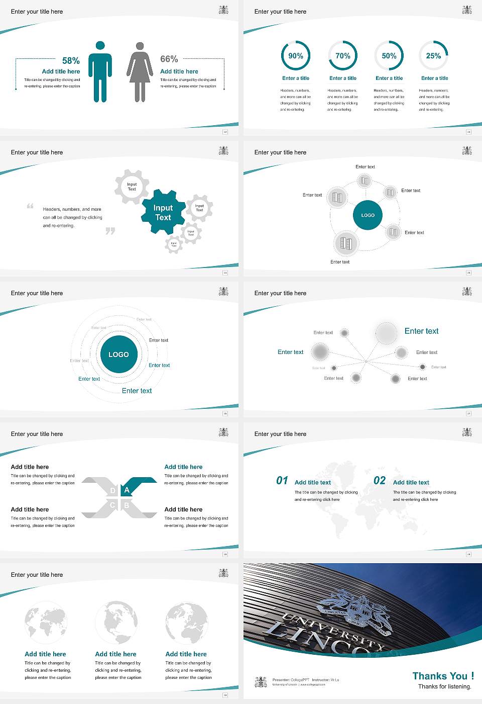 University of Lincoln Course/Courseware Creation PPT Template16:9 ratio PPT effect preview image4