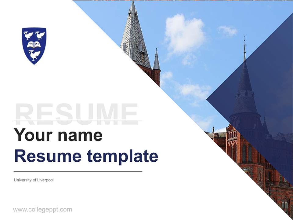 University of Liverpool Resume PPT Template4:3 ratio PPT effect preview image5