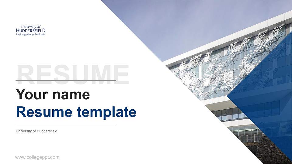 University of Huddersfield Resume PPT Template16:9 ratio PPT effect preview image