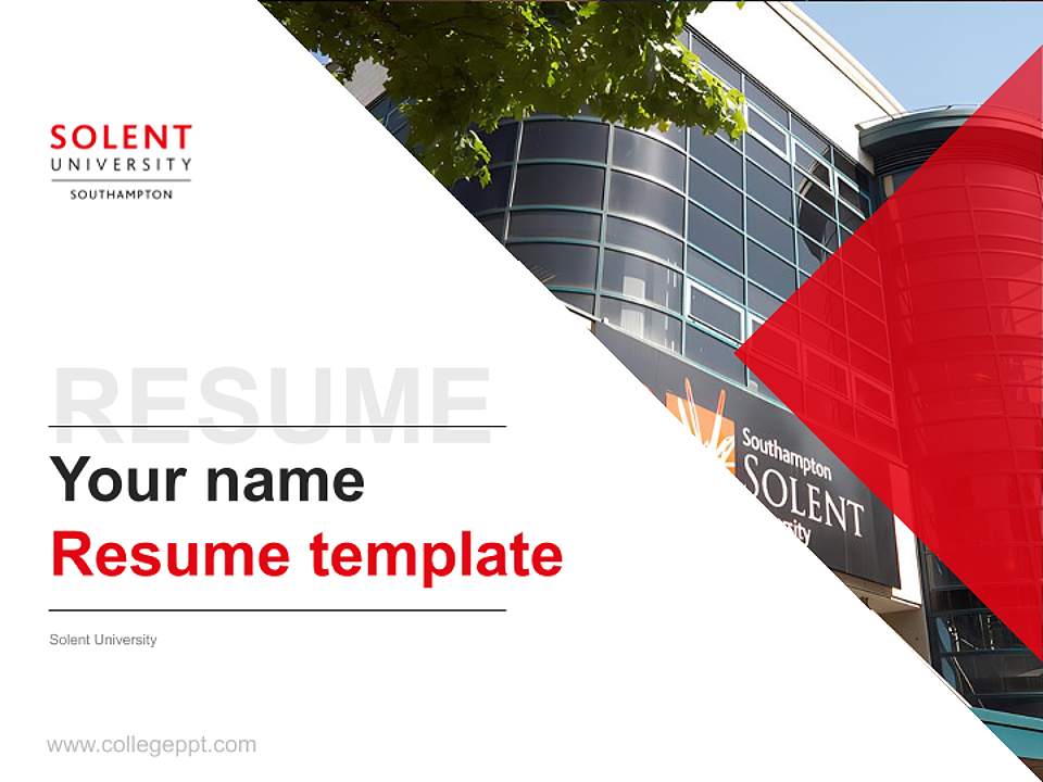 Solent University Resume PPT Template4:3 ratio PPT effect preview image5