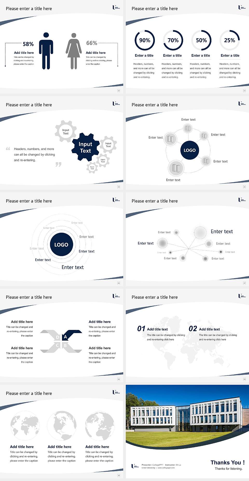 Ulster University Course/Courseware Creation PPT Template4:3 ratio PPT effect preview image4