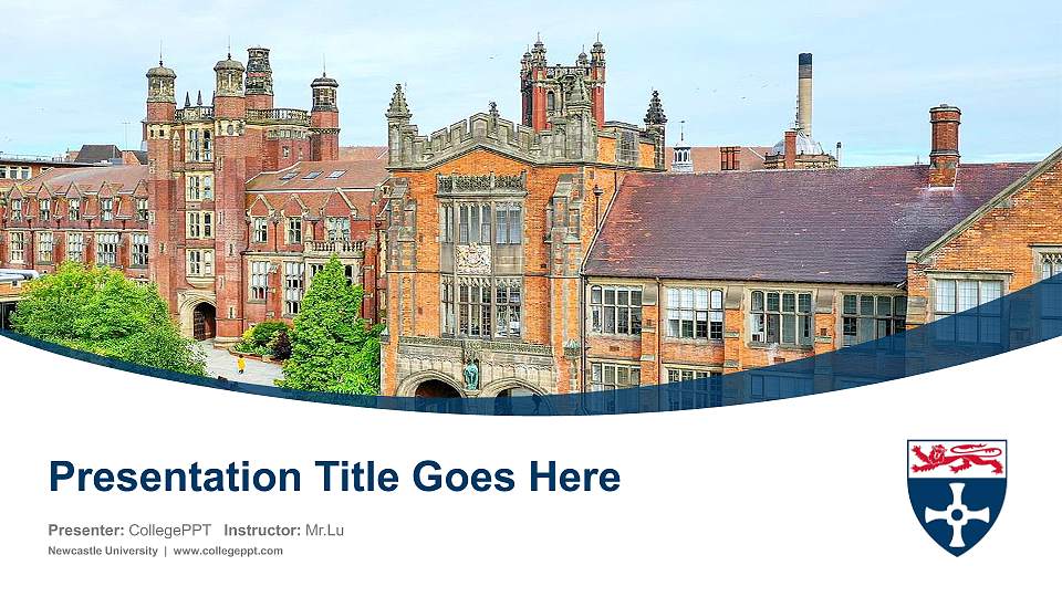 Newcastle University Course/Courseware Creation PPT Template16:9 ratio PPT effect preview image