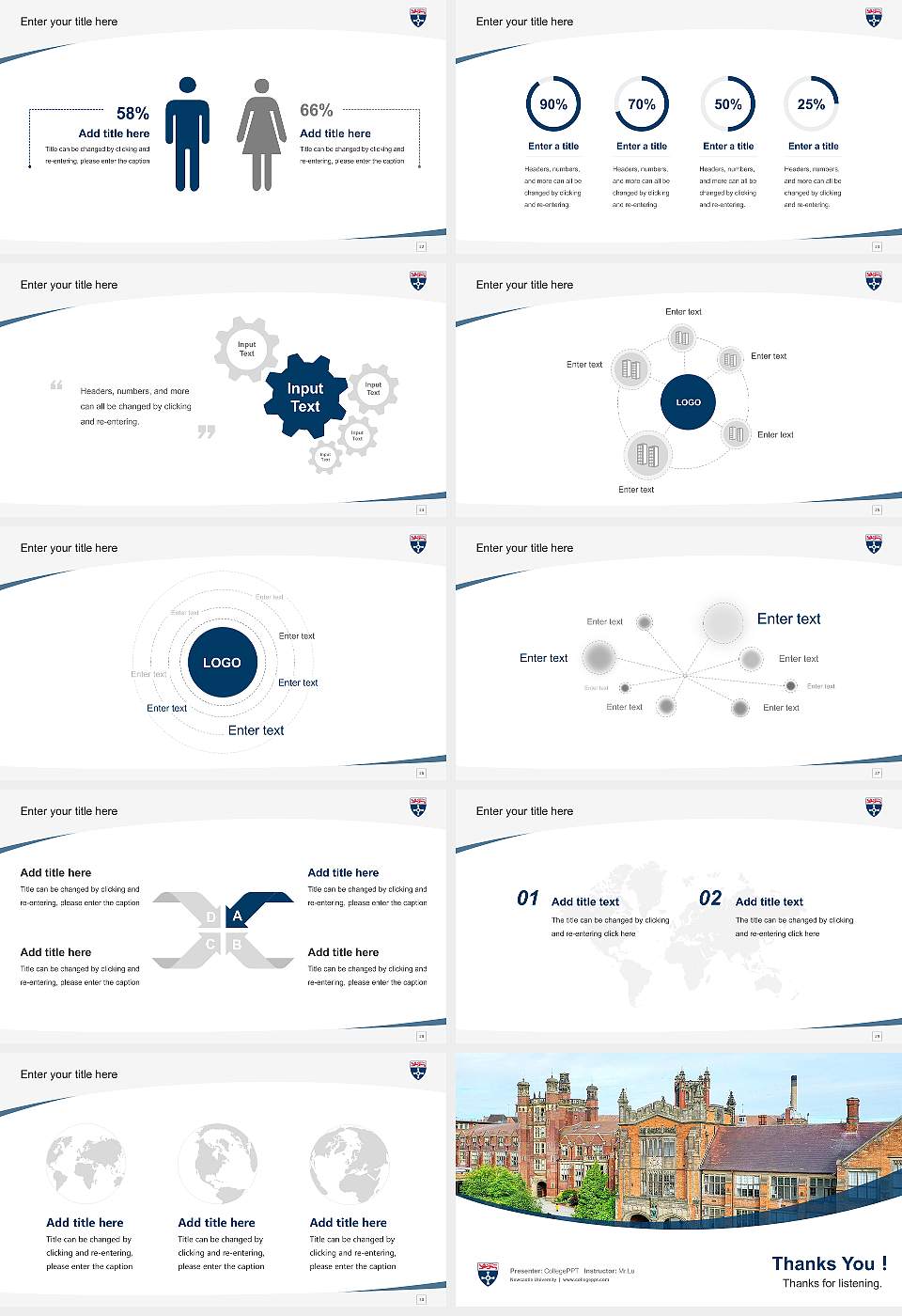 Newcastle University Course/Courseware Creation PPT Template16:9 ratio PPT effect preview image4