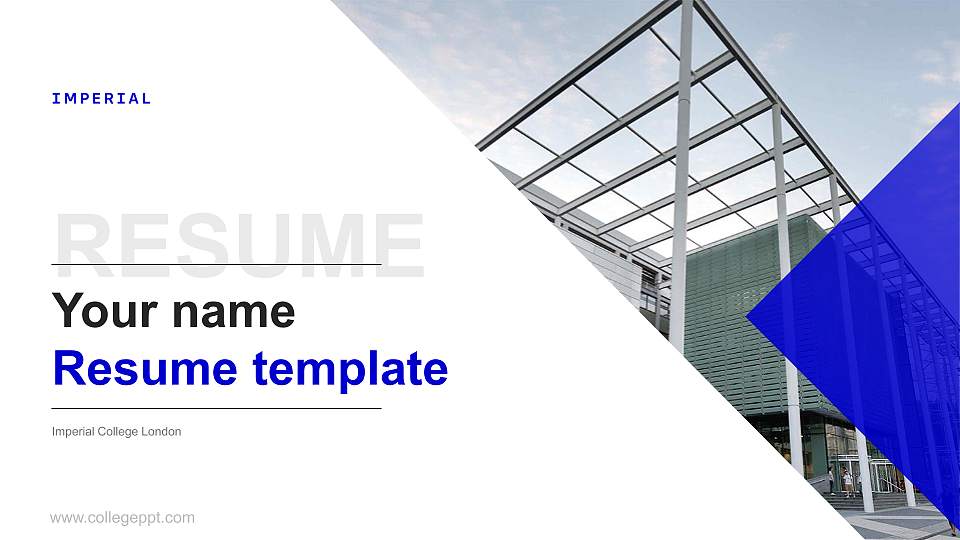 Imperial College London Resume PPT Template16:9 ratio PPT effect preview image