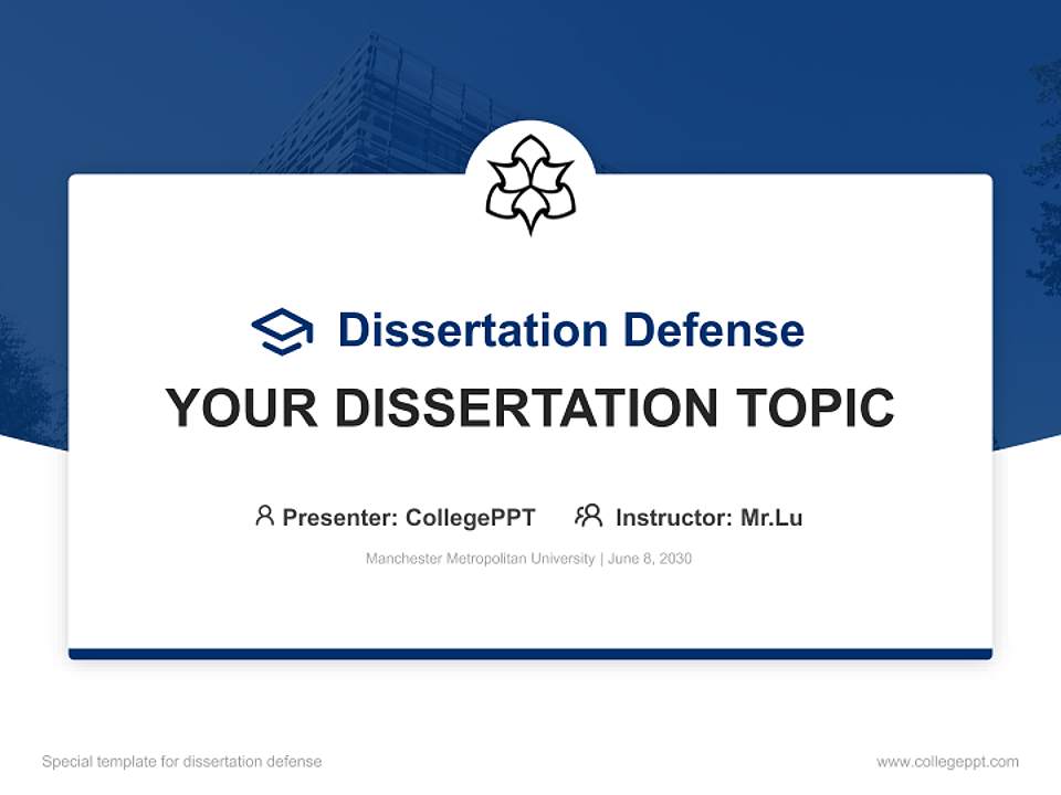 Manchester Metropolitan University Graduation Thesis Defense PPT Template4:3 ratio PPT effect preview image7