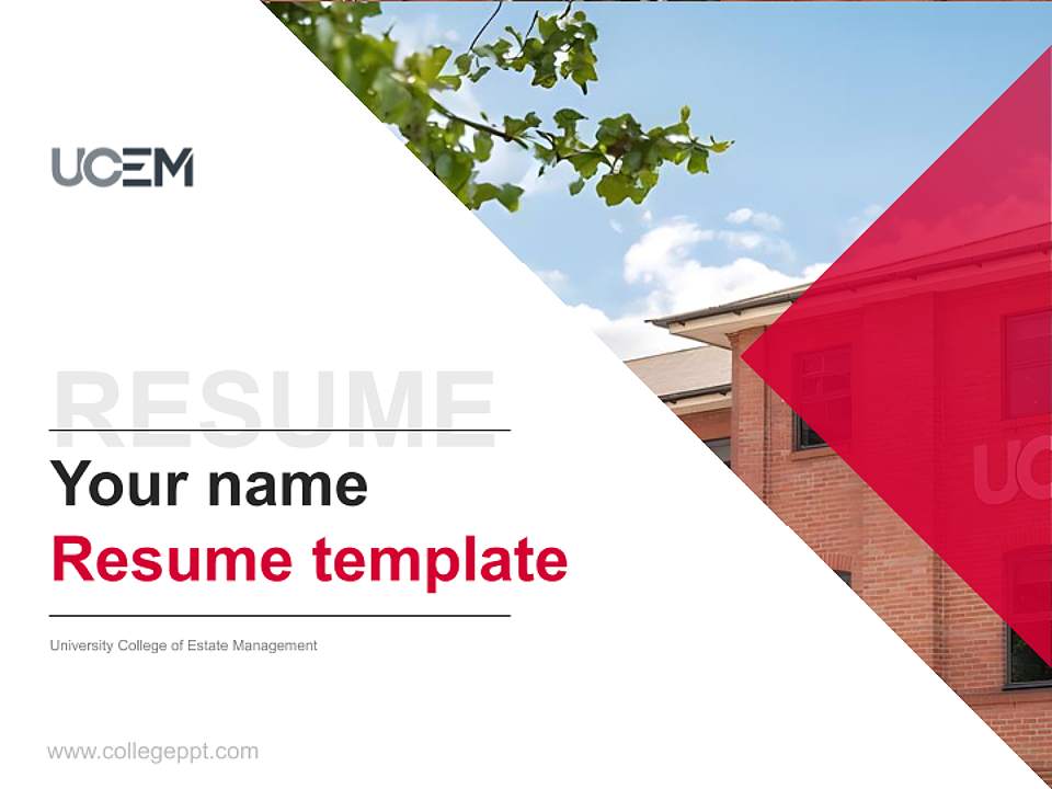 University College of Estate Management Resume PPT Template4:3 ratio PPT effect preview image5