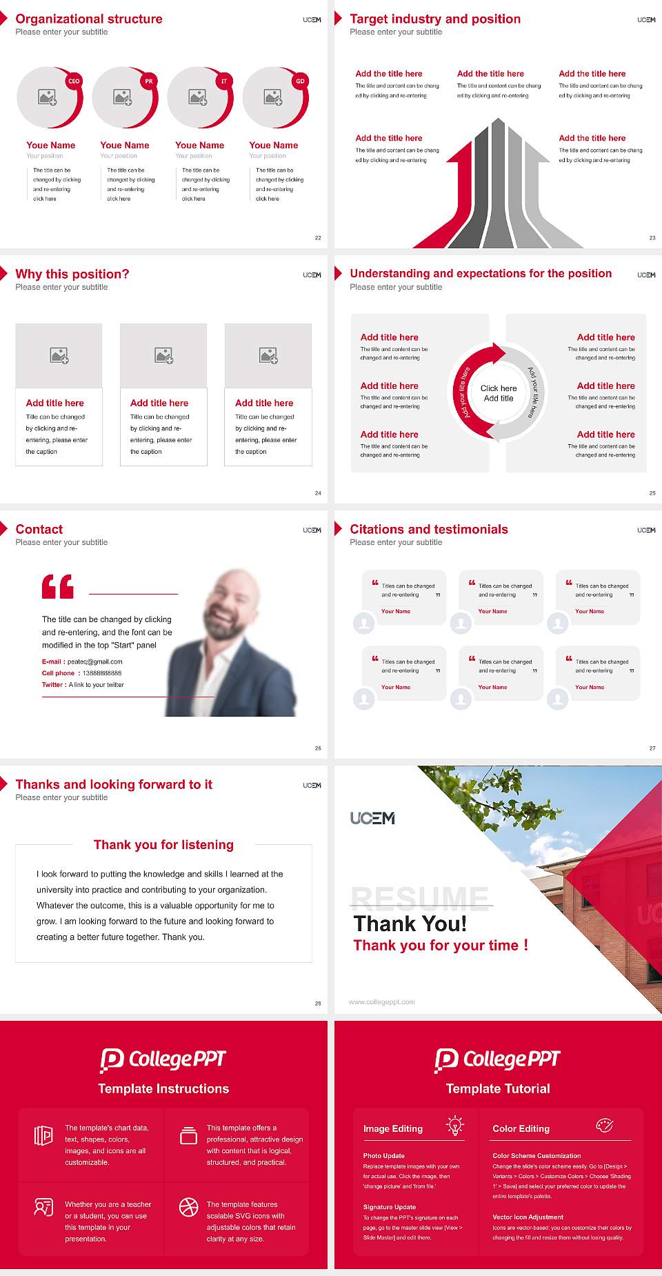 University College of Estate Management Resume PPT Template4:3 ratio PPT effect preview image4