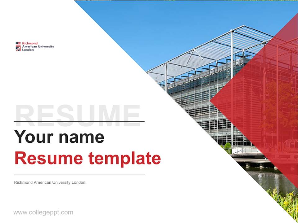 Richmond American University London Resume PPT Template4:3 ratio PPT effect preview image5
