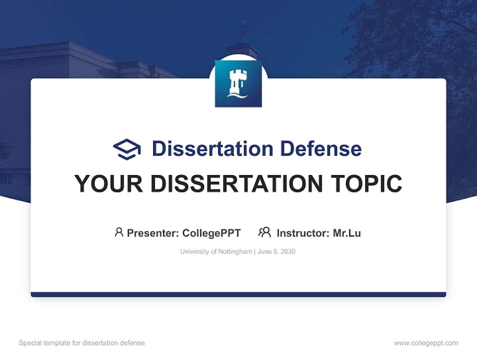 University of Nottingham Graduation Thesis Defense PPT Template4:3 ratio PPT effect preview image7