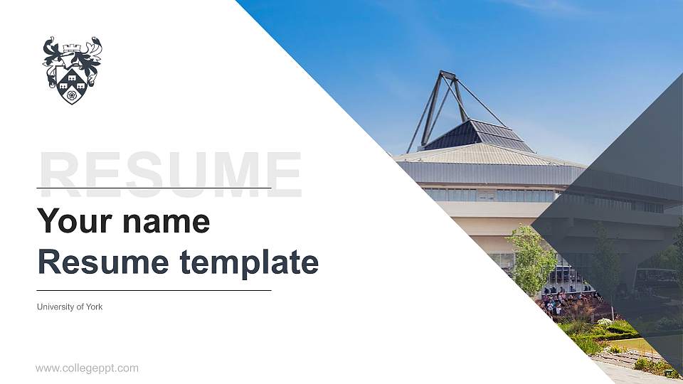 University of York Resume PPT Template16:9 ratio PPT effect preview image