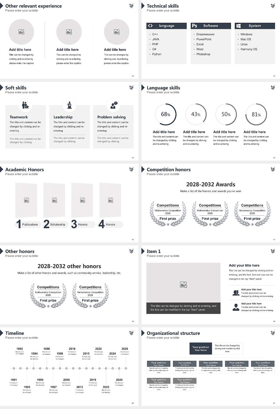 University of York Resume PPT Template16:9 ratio PPT effect preview image3
