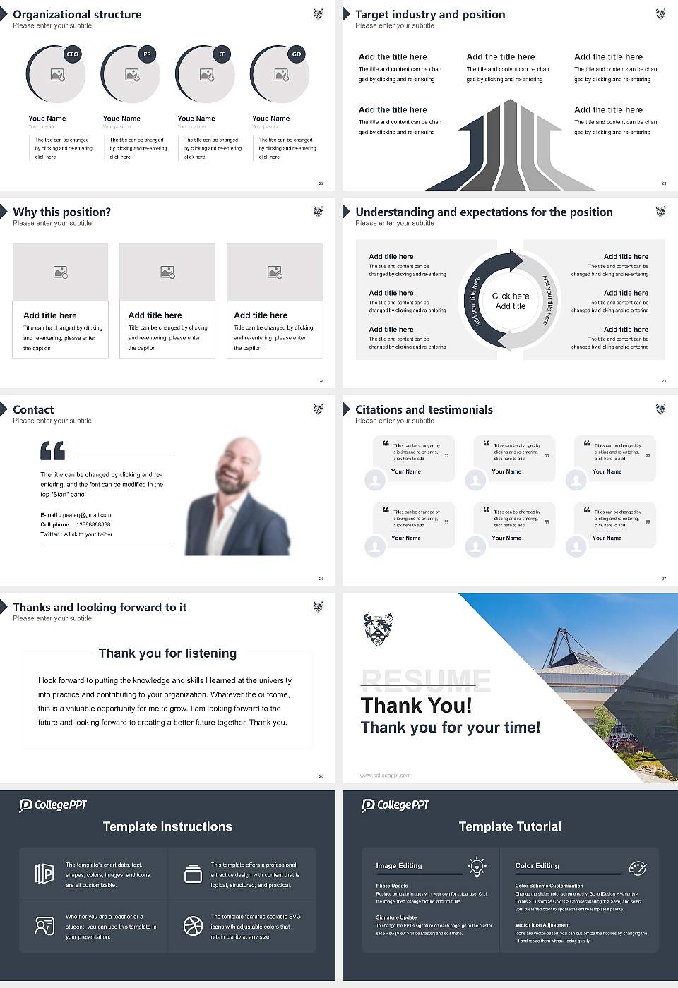 University of York Resume PPT Template16:9 ratio PPT effect preview image4