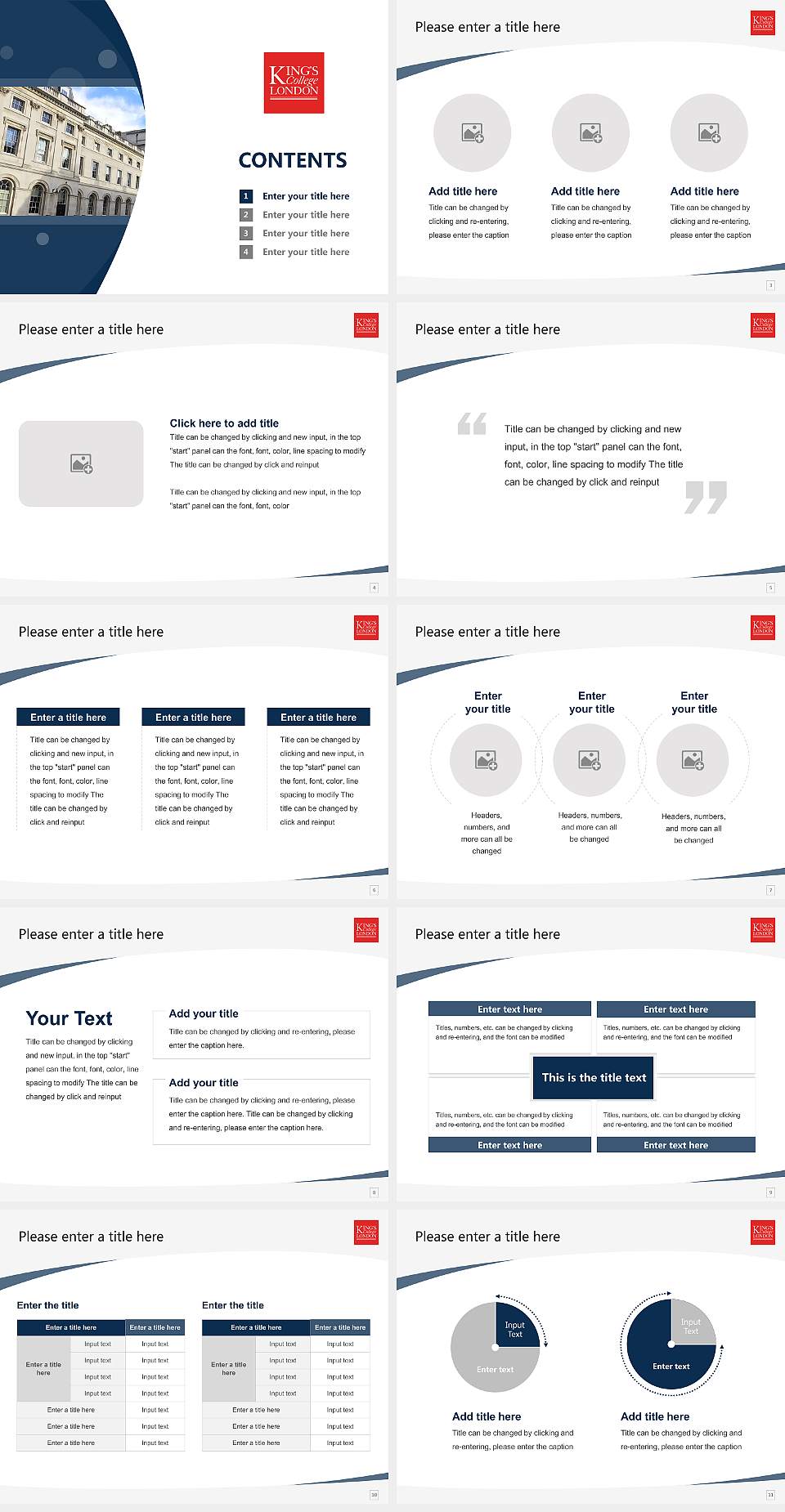 King’s College London Course/Courseware Creation PPT Template4:3 ratio PPT effect preview image2