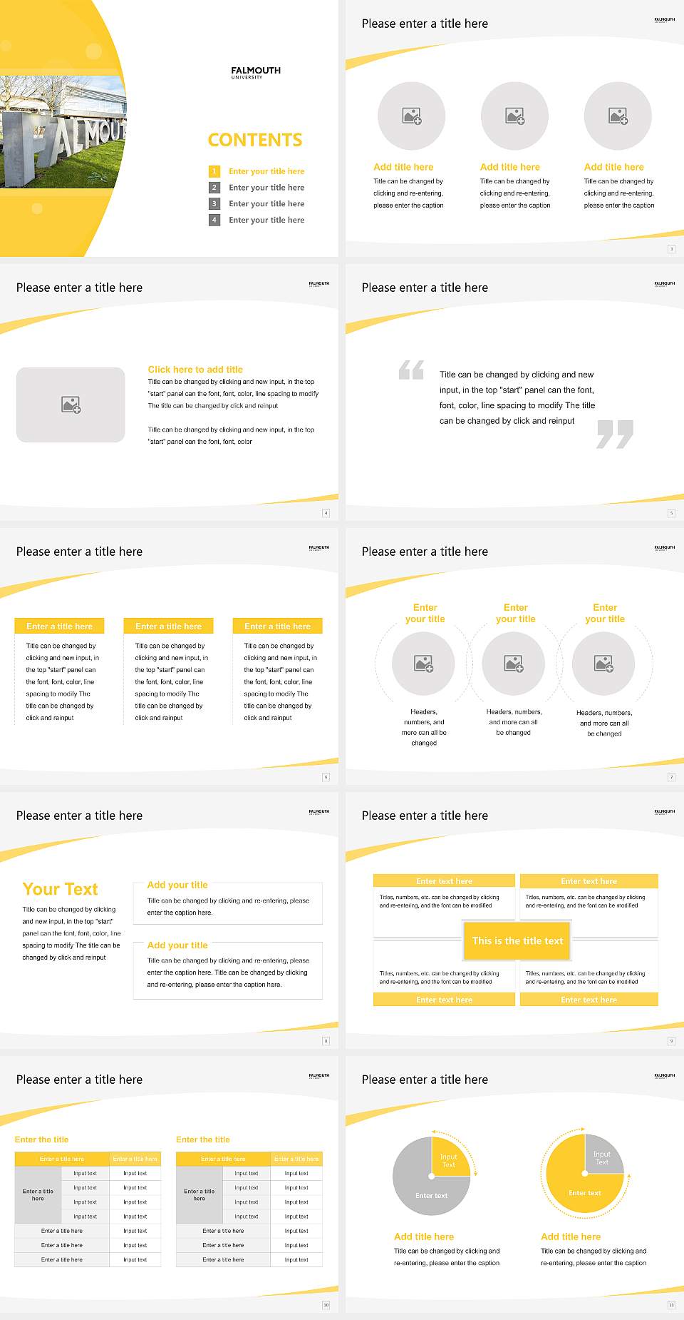 Falmouth University Course/Courseware Creation PPT Template4:3 ratio PPT effect preview image2