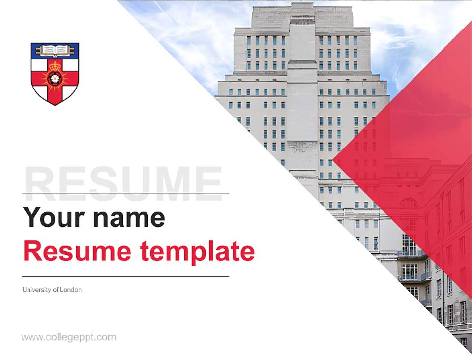 University of London Resume PPT Template4:3 ratio PPT effect preview image5