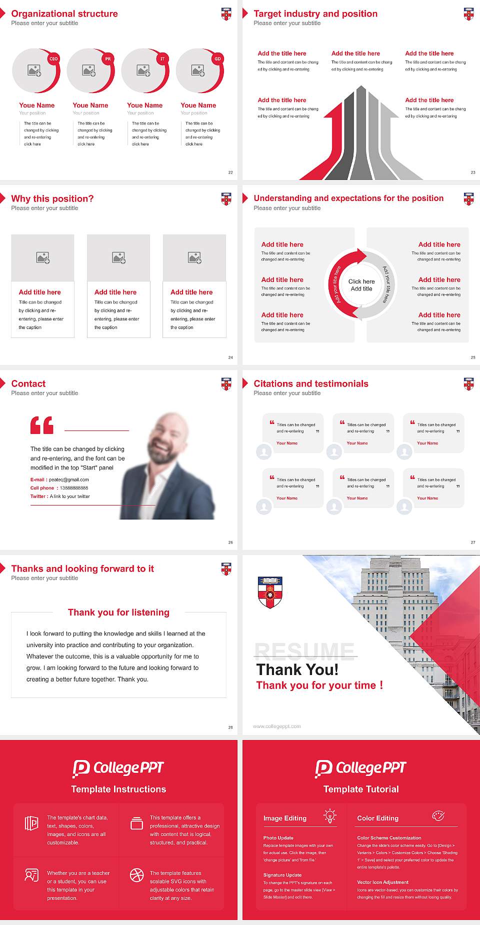 University of London Resume PPT Template4:3 ratio PPT effect preview image4