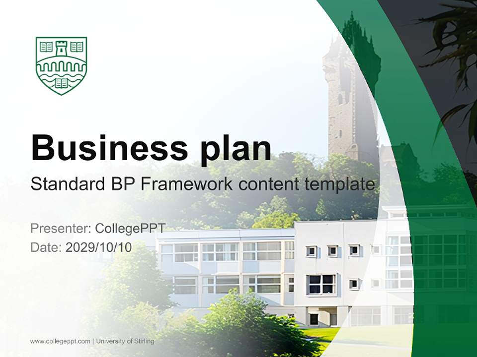 University of Stirling Competition/Entrepreneurship Contest PPT Template4:3 ratio PPT effect preview image9