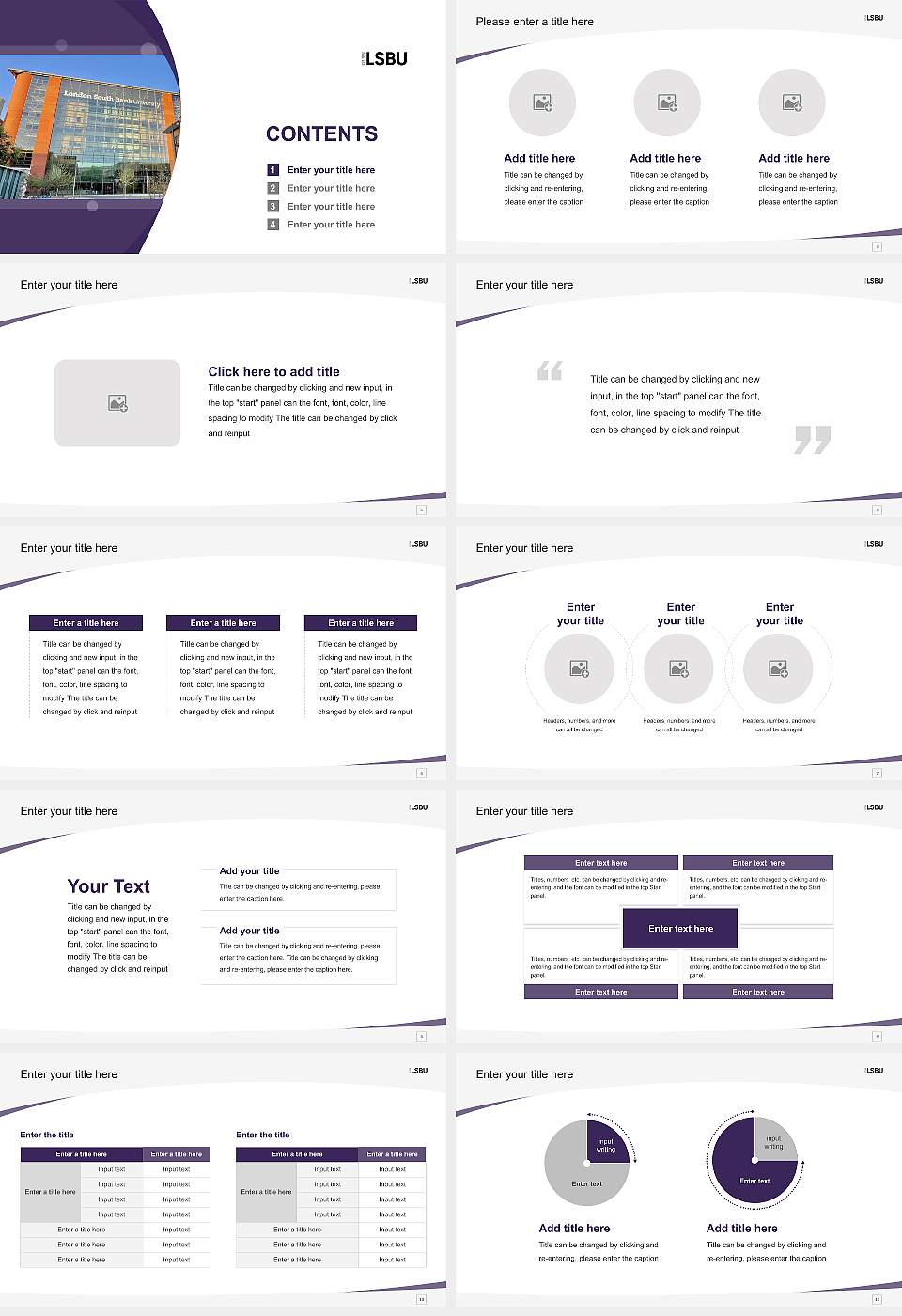 London South Bank University Course/Courseware Creation PPT Template16:9 ratio PPT effect preview image2