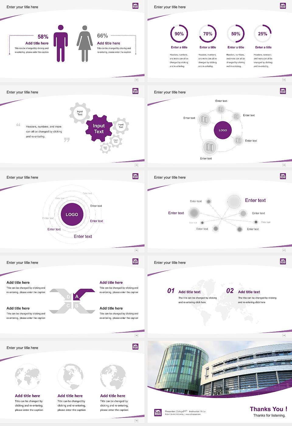Robert Gordon University Course/Courseware Creation PPT Template16:9 ratio PPT effect preview image4