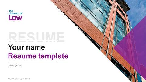 University of Law Resume PPT Template