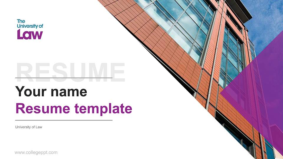 University of Law Resume PPT Template16:9 ratio PPT effect preview image