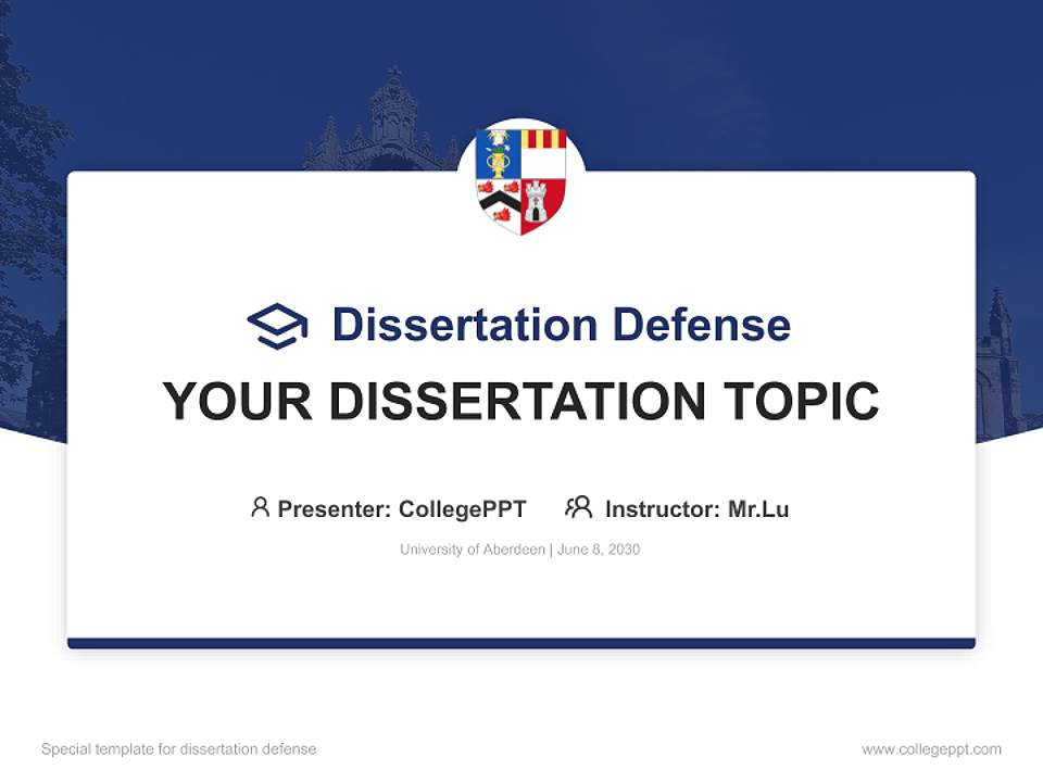 University of Aberdeen Graduation Thesis Defense PPT Template4:3 ratio PPT effect preview image7