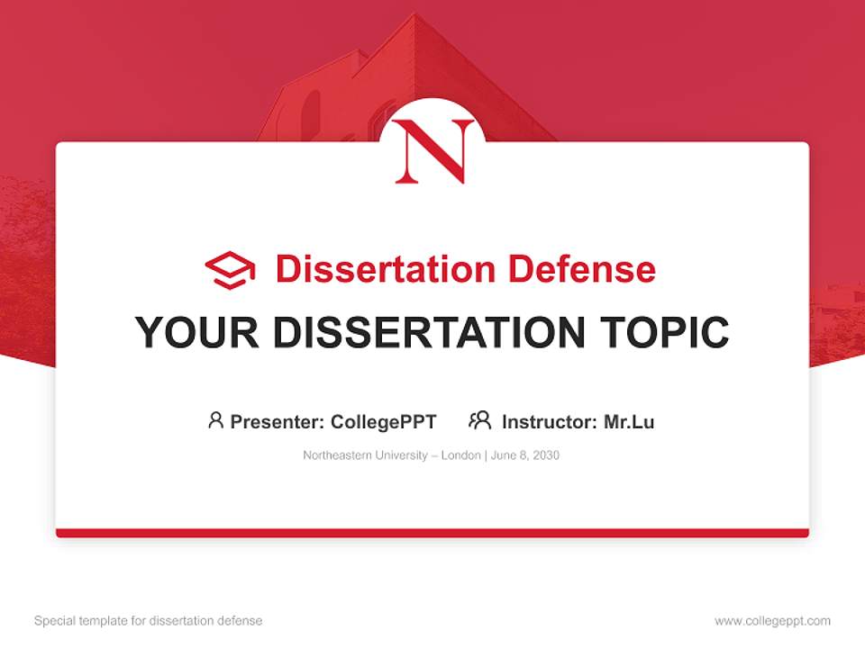 Northeastern University – London Graduation Thesis Defense PPT Template4:3 ratio PPT effect preview image7