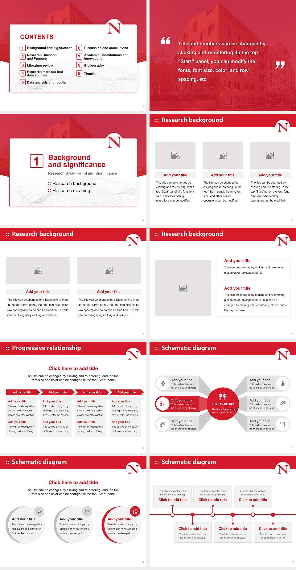 Northeastern University – London Graduation Thesis Defense PPT Template4:3 ratio PPT effect preview image2