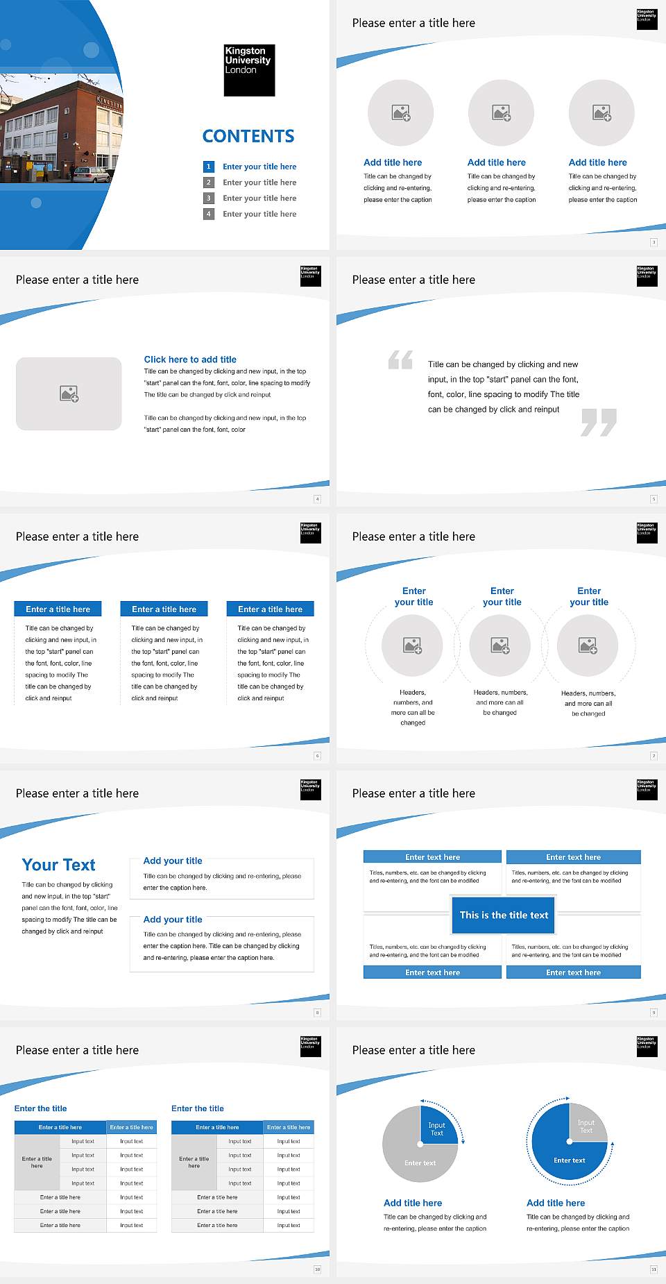 Kingston University Course/Courseware Creation PPT Template4:3 ratio PPT effect preview image2