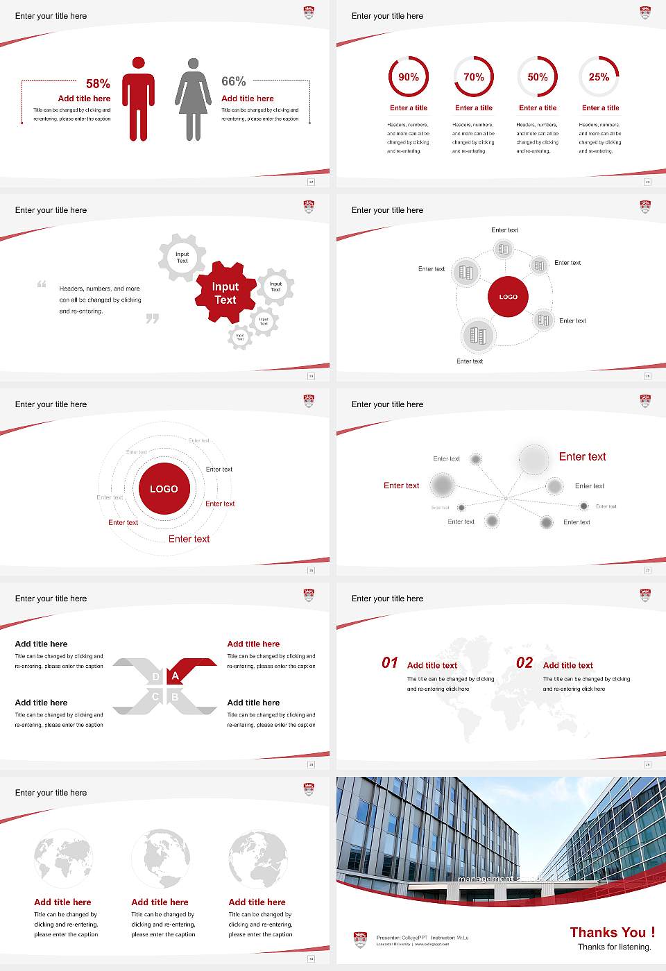 Lancaster University Course/Courseware Creation PPT Template16:9 ratio PPT effect preview image4