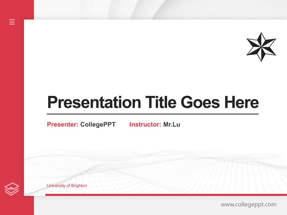 University of Brighton Thesis Proposal/Graduation Defense PPT Template4:3 ratio PPT effect preview image5