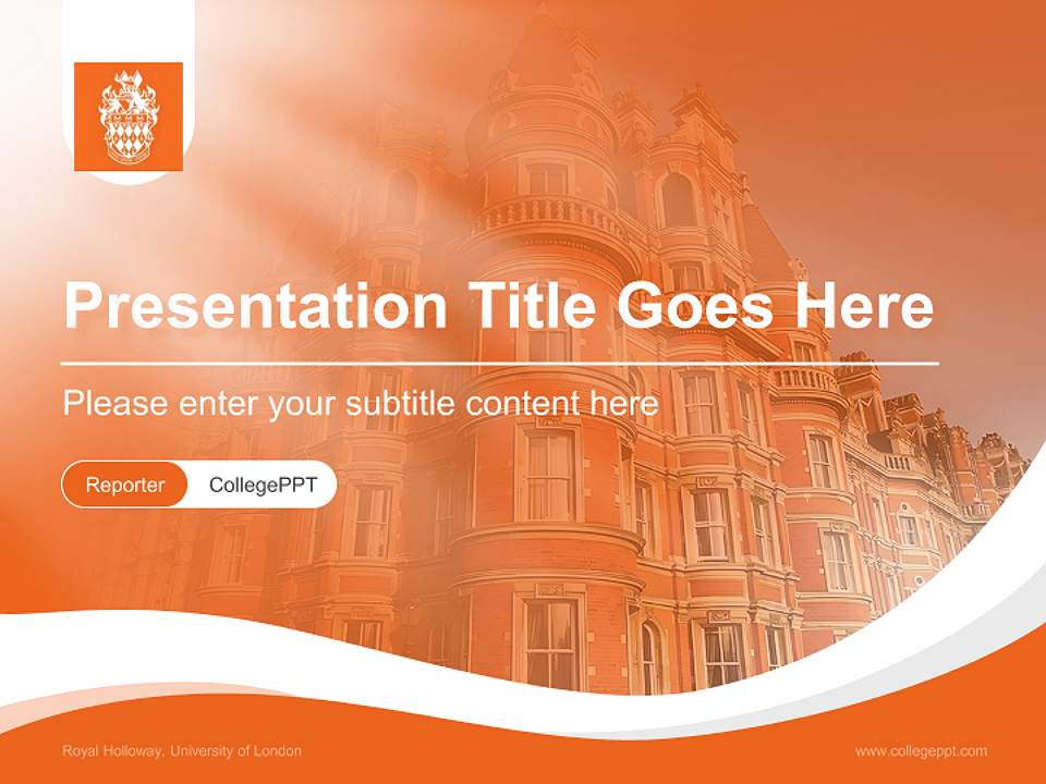 Royal Holloway, University of London Lecture Sharing and Networking Event PPT Template4:3 ratio PPT effect preview image4