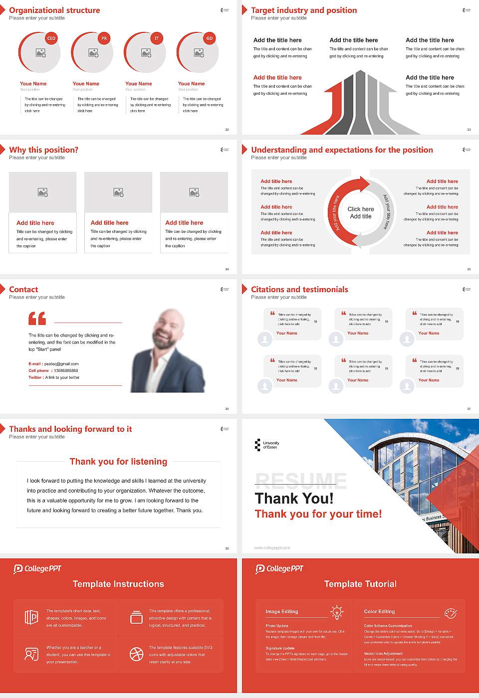 University of Essex Resume PPT Template16:9 ratio PPT effect preview image4